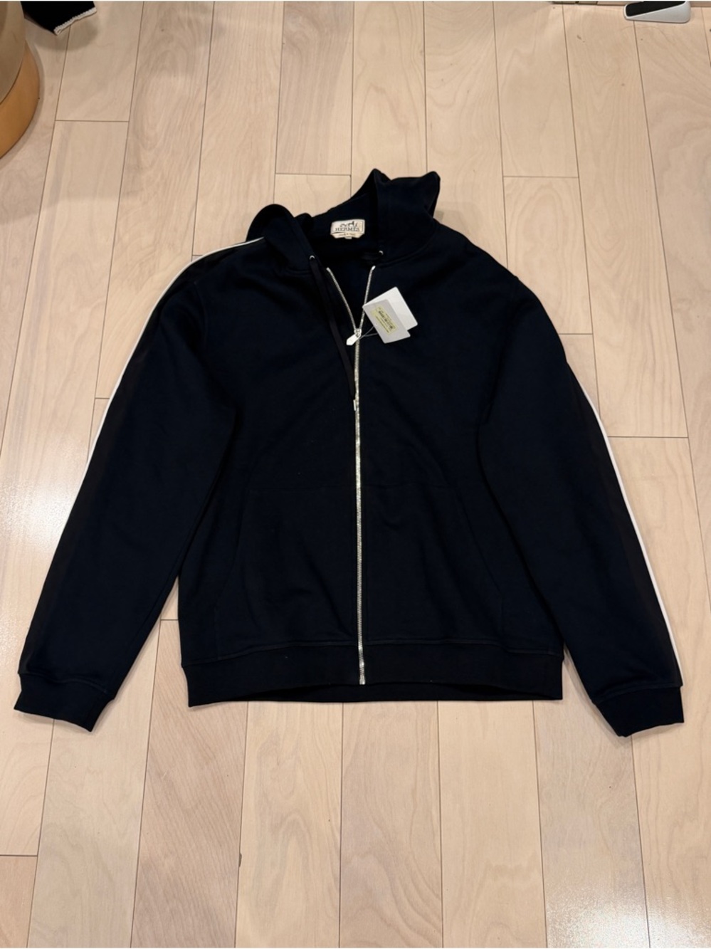 NEW HERMES Men's Marine Run H Fleece Zip-Up Hoodie Sz XXL